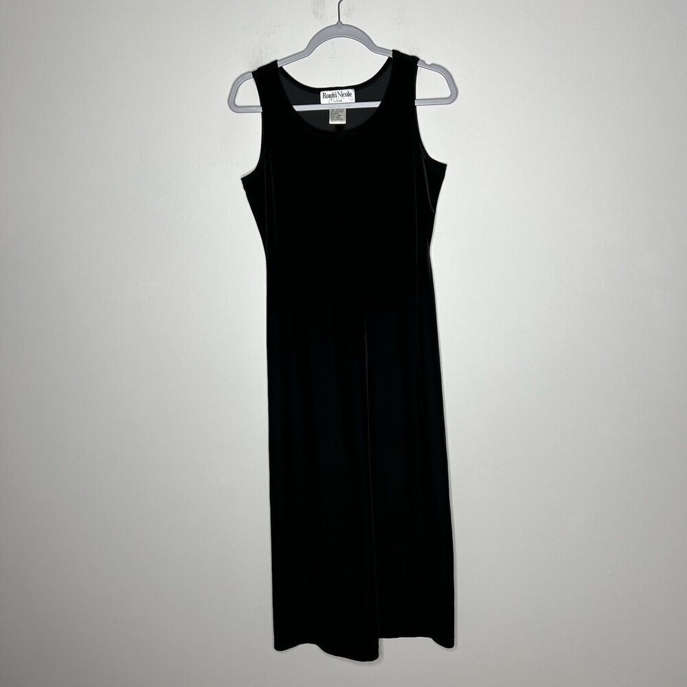 Ronni Nicole Petites Dress Womens 8P Black‎ Velvet Maxi Fairy Grunge Minimalist